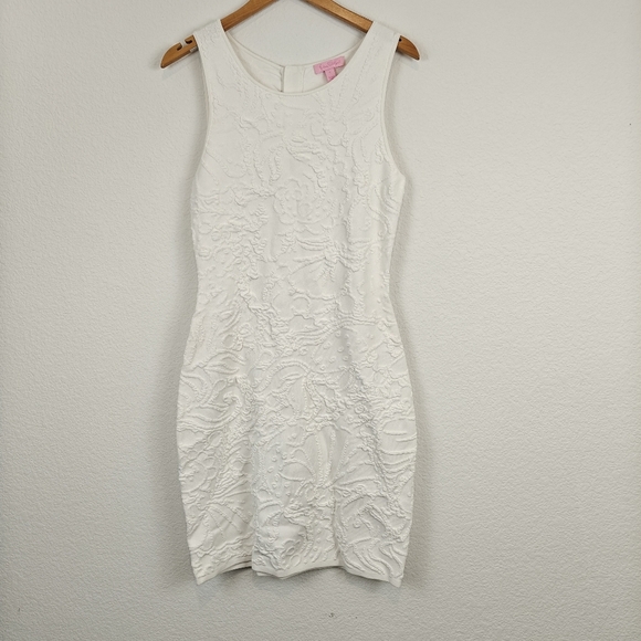 Lilly Pulitzer Tilly Sweater Textured Sleeveless Mini Dress In Resort White Sz S - Picture 5 of 13